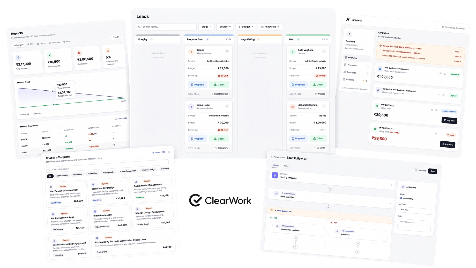 ClearWork dashboard